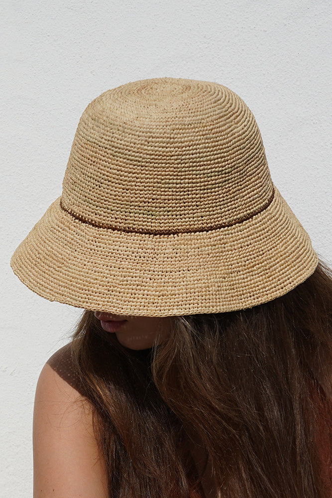 Meucci Raffia solhat - Cinnamon Stripe